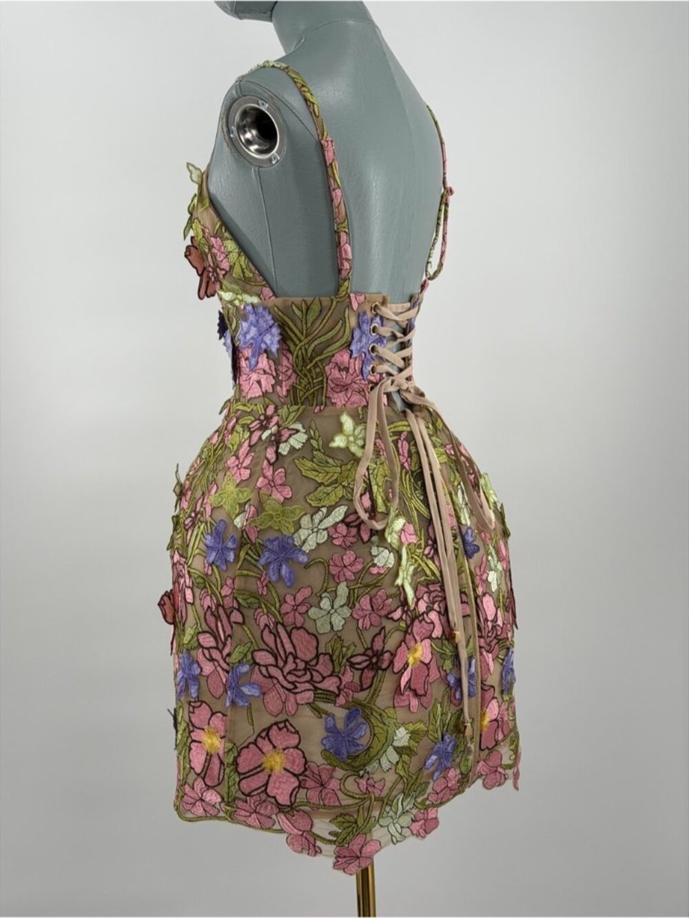 🆕 BRONX & BANCO 🧿 NWOT Iris Floral Aria Mini Dress, Pink Multi - Sz S US 4 - Picture 7 of 13